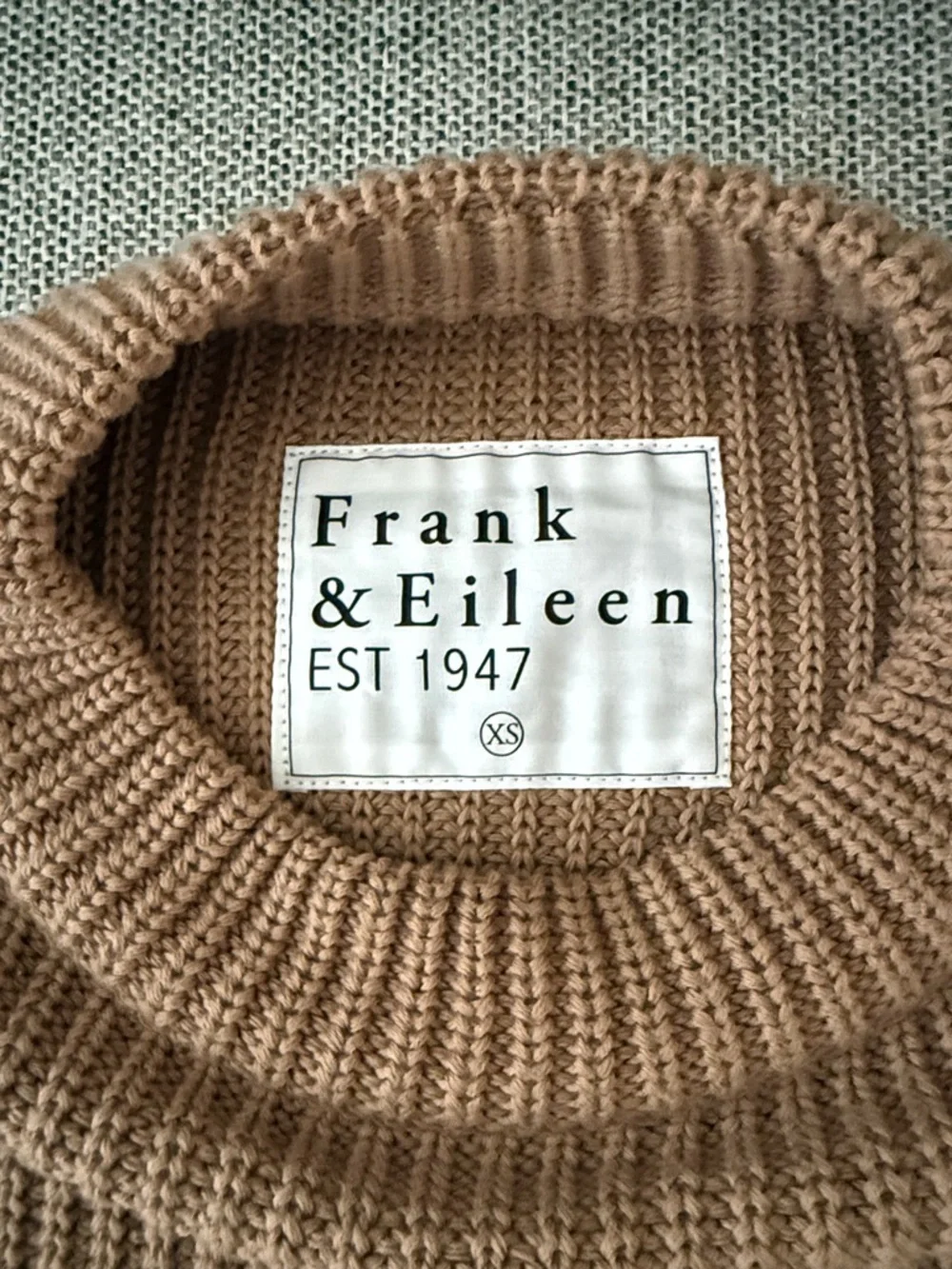 Frank & Eileen Men's Crewneck Sweater in Camel Brown - Picture 2 of 2